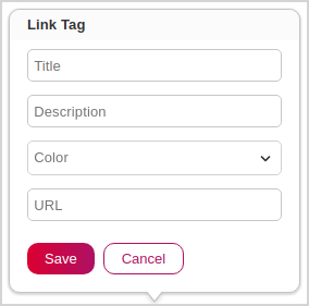 Link Tag in the Online Editor Link Tag